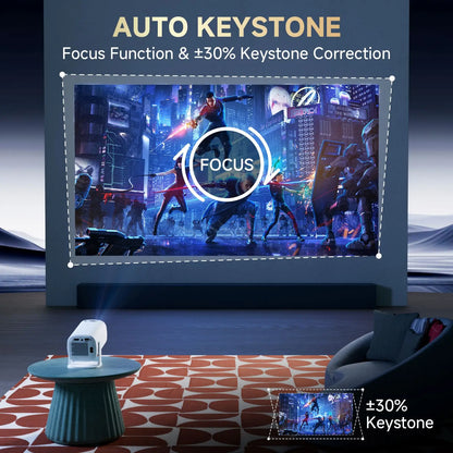 HONGTOP P30PRO Smart Mini Projector Android 14 WiFi6 BT 5.0 Support 4K 1280*720P Smart Home Cinema Outdoor Portable Projector